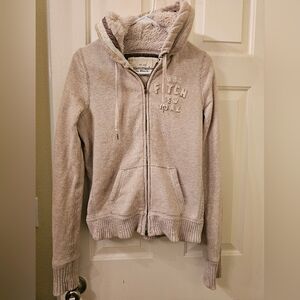 Abercrombie & Fitch Sherpa Fur Lined Hoodie, Large